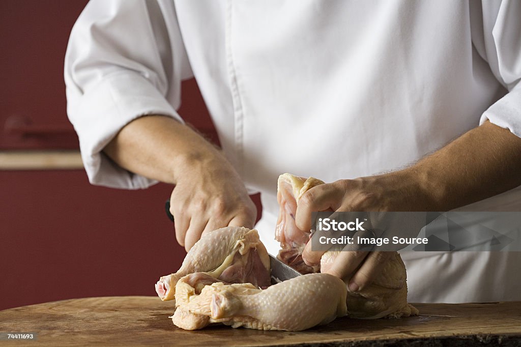셰프리 치킨 준비 - 로열티 프리 닭고기 스톡 사진
