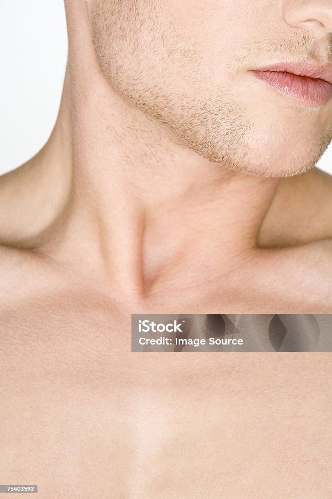 Macho queixo pescoço e no peito - Royalty-free Homens Foto de stock