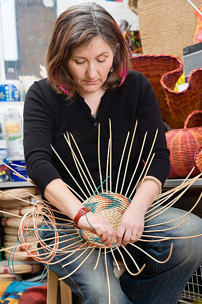 Basket maker  basket weaving stock pictures, royalty-free photos & images