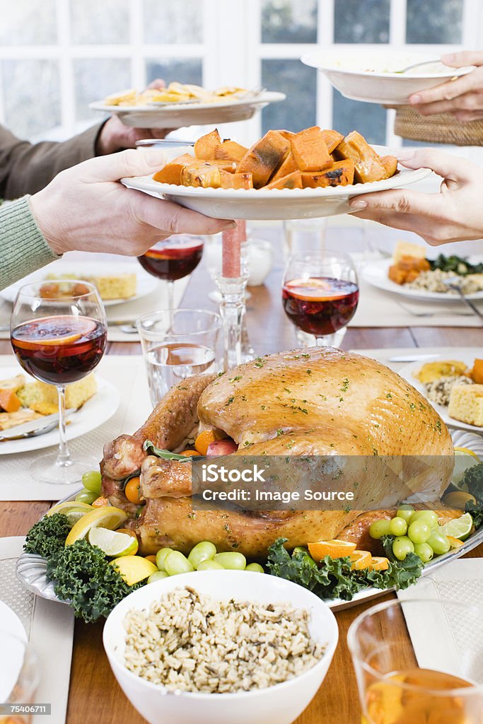Thanksgiving dinner  Plate Stock Photo