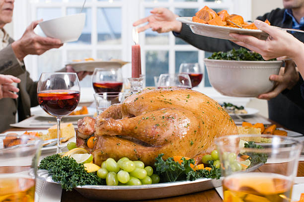 Thanksgiving dinner  big plate of food stock pictures, royalty-free photos & images