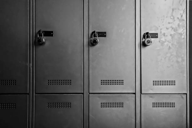 istock Close-Up Of Padlocks On Metallic Lockers 755762171