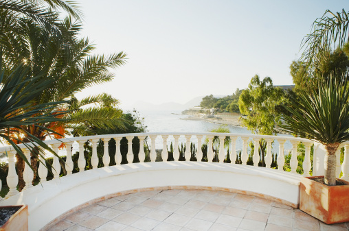 Balcony frame with the Mediterranean sea