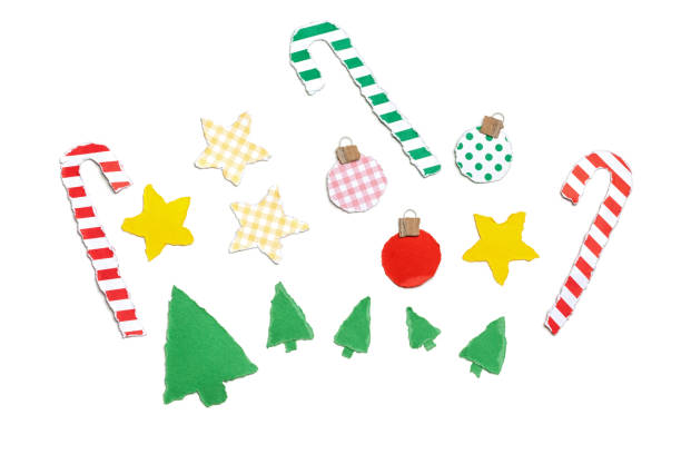 istock Paper Christmas Decoration Over White Background 758483865