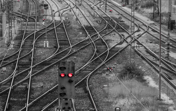 istock High Angle View Of Railroad Crossing 758486791