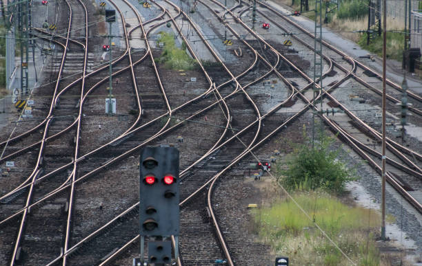 istock High Angle View Of Railroad Crossing 758488671