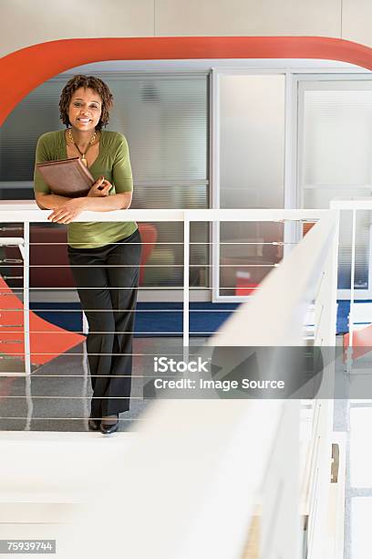 Woman In Office Stock Photo - Download Image Now - Adults Only, Bannister, Business
