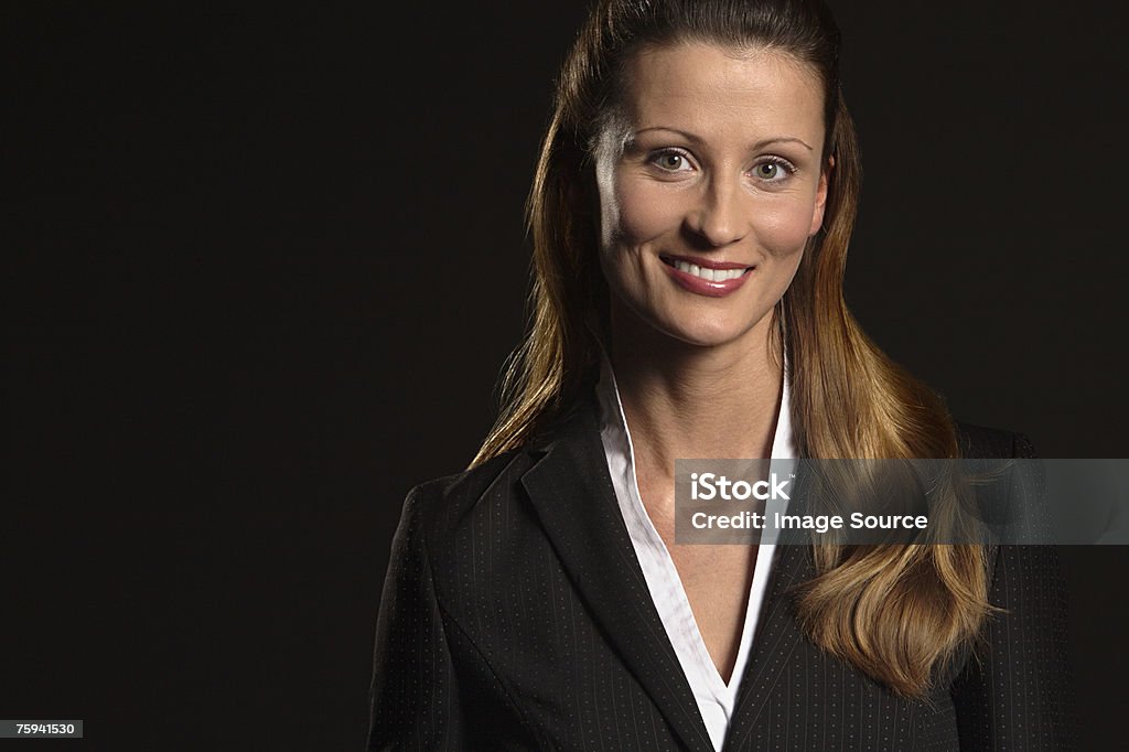 Portrait of a businesswoman  Black Background Stock Photo