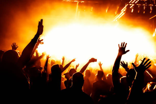 istock Silhouette People Enjoying Music Concert At Night 760241775
