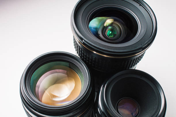 istock Close-Up Of Camera Lenses Over White Background 760284095