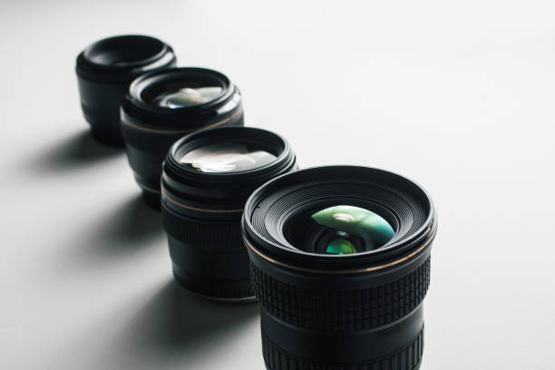 istock High Angle View Of Lenses Against White Background 760287641