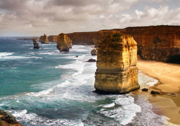 istock Rock Formations In Sea Against Sky 760335679