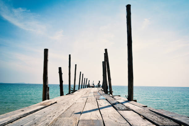 istock Wooden Pier Over Sea Against Sky 768063071