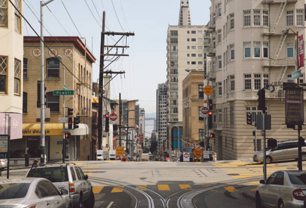 Vehicles On Road Against Buildings In City