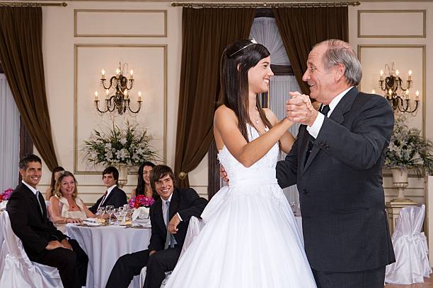Girl and grandfather dancing at quinceanera  quinceanera stock pictures, royalty-free photos & images