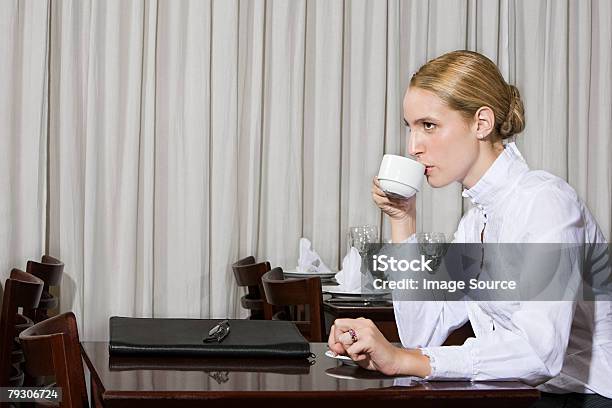 Woman Drinking Coffee Stock Photo - Download Image Now - Adult, Adults Only, Business