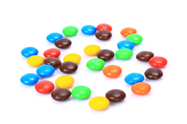 istock Colorful chocolate beans， Chocolate candy  on the white background 800002928