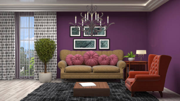 istock Interior living room. 3d illustration 800006224