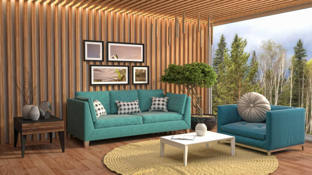 istock Interior living room. 3d illustration 800006264