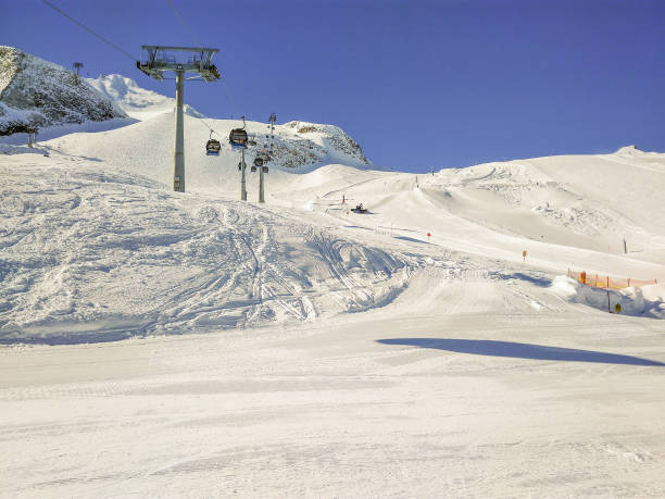 istock Ski Slopes With Gondola On Hinter Tux Glacier 800009202