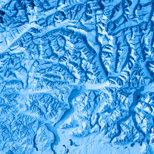 istock Ticino Canton Switzerland 3D Render Topographic Map Blue 800011824
