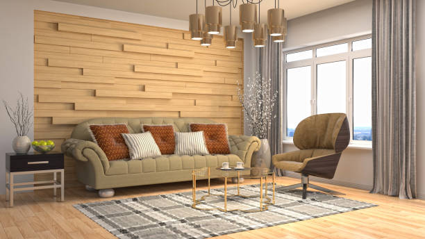 istock Interior living room. 3d illustration 800035714