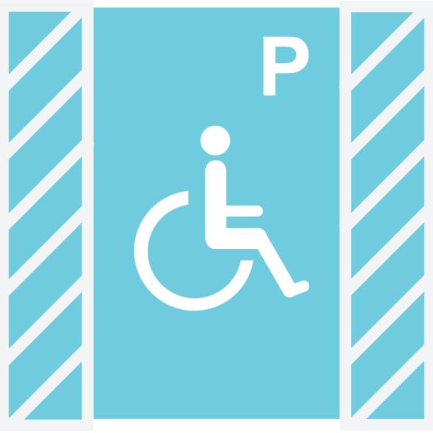 istock wheelchair symbol in parking lot marks disabled parking 800052258