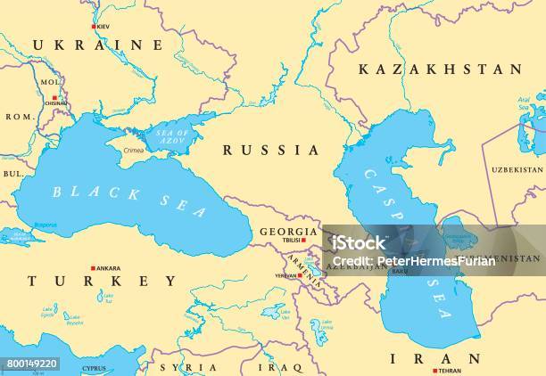 黒海とカスピ海の地域政治地図 - 地図のベクターアート素材や画像を多数ご用意 - 地図, 黒海, アルメニア共和国