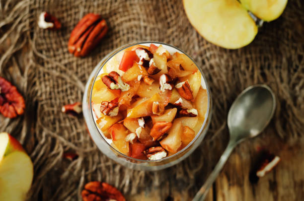 istock Caramelized apples pecan greek yogurt parfait 800267208