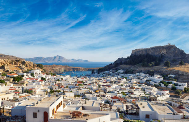 Acropolis - Lindos, Rhodes - Dodecanese Islands, Cityscape, Cloud - Sky, Dodecanese Islands