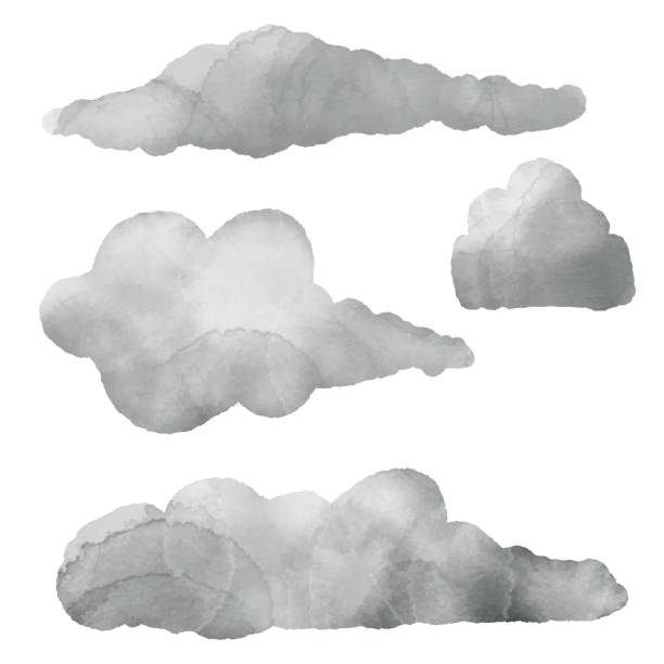 облака акварели - cloud cloudscape symbol ink stock illustrations