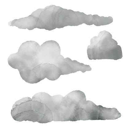 Vector illustration of watercolor clouds