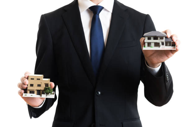 home image and businessman white background home image and businessman white background What is Sole Ownership in Real Estate stock pictures, royalty-free photos & images