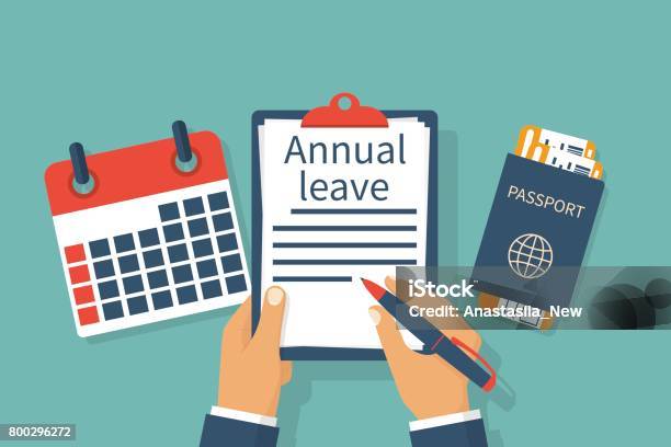 Annual Leave Vector Stock Illustration - Download Image Now - Leaving, Annual Event, Vacations