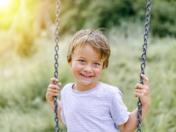 Child, boy playing at a children‘s playground
