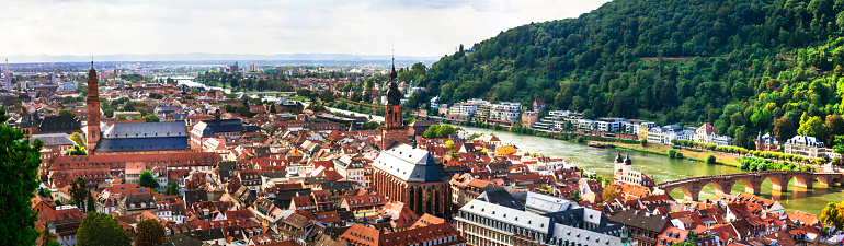 Impressive beautiful medieval Heidelberg - popular touristic attraction in Germany