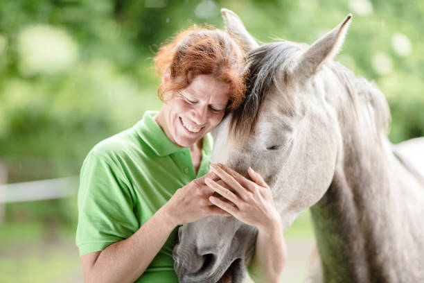 istock Veterinarian smiling with horse 800314016