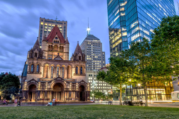 chiesa della trinità a boston - back bay immagine foto e immagini stock