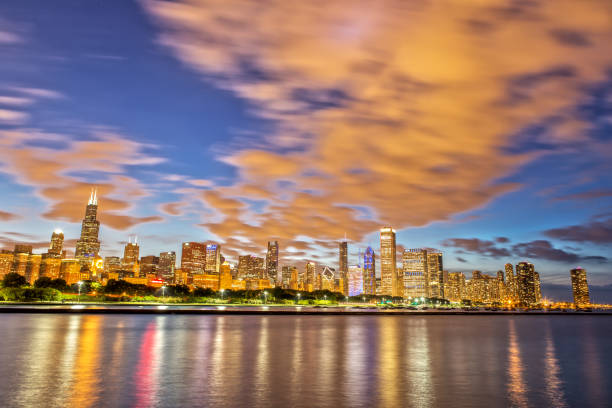 istock Chicago Skyline from Adler Planetarium Skyline Walk 800316930