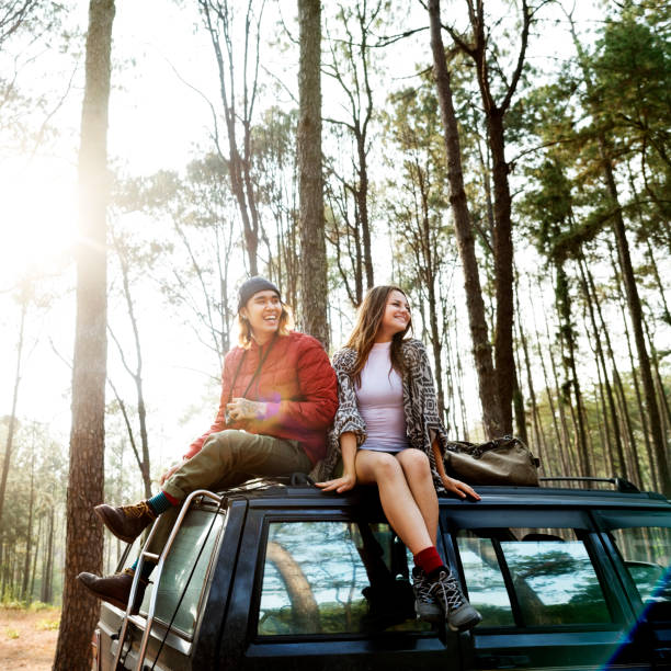 istock Backpacker Couple Travel Adventure Happiness Concept 800317118