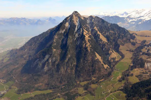 Stanserhorn mountain Switzerland Swiss Alps mountains aerial view photography photo