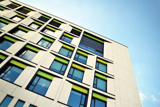 istock Modern building.Modern office building with facade of glass 800317268