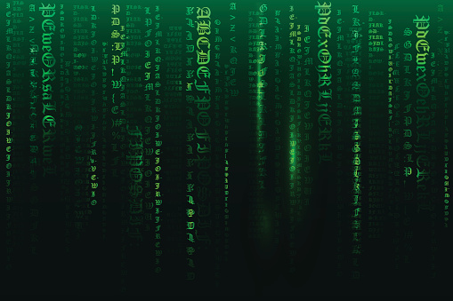 Green Text Matrix Background Abstract Computer Screen Data Code Texture ...