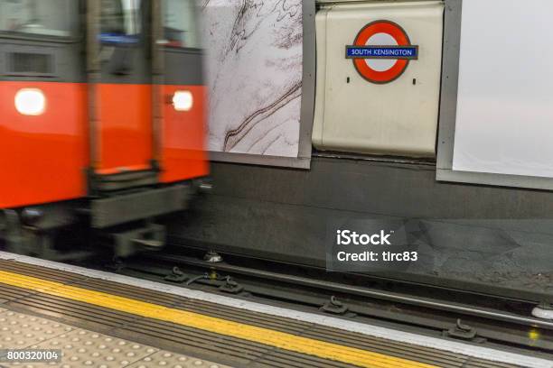 London Underground Train Arriving Stock Photo - Download Image Now - Arrival, Blurred Motion, Capital Cities