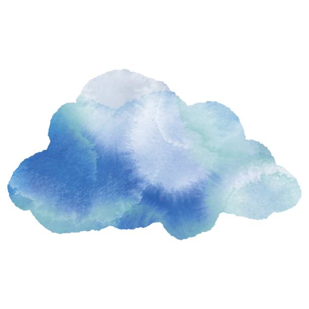 ilustrações, clipart, desenhos animados e ícones de nuvens em aquarela - cloud drawing heat cold