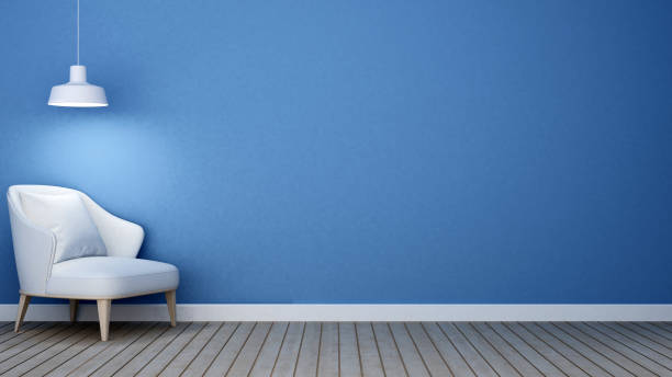 istock living room blue tone in apartment or home - 3D Rendering 800330076