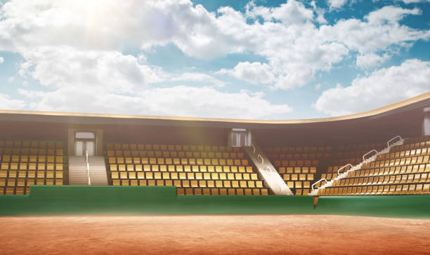 istock tennis court with viewing stand 800349032