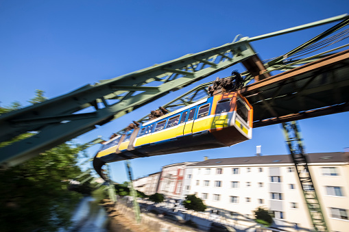 schwebebahn train wuppertal germany speeding