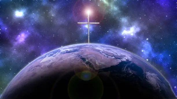 Photo of Jesus cross over earth