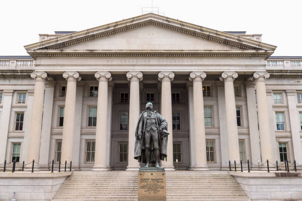 United States Treasury building, Washington DC stock photo